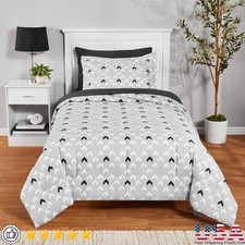 5 Piece Reversible Chevron Bedding Set W/ Comforter Pillow Shams  Sheets New