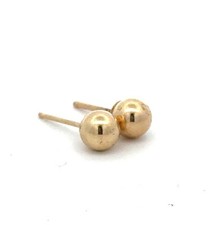 Designer 14K Yellow Gold Polished Round Ball Starter Stud Earrings