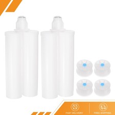 2Pack 400ml 1:1 Epoxy Gun Adhesive Cartridge 220mm PP Dual Cartridge Gray Piston