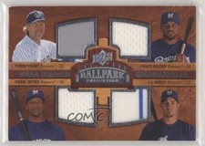 2008 Ballpark Collection Quad Swatch Memorabilia Robin Yount Prince Fielder 05ks