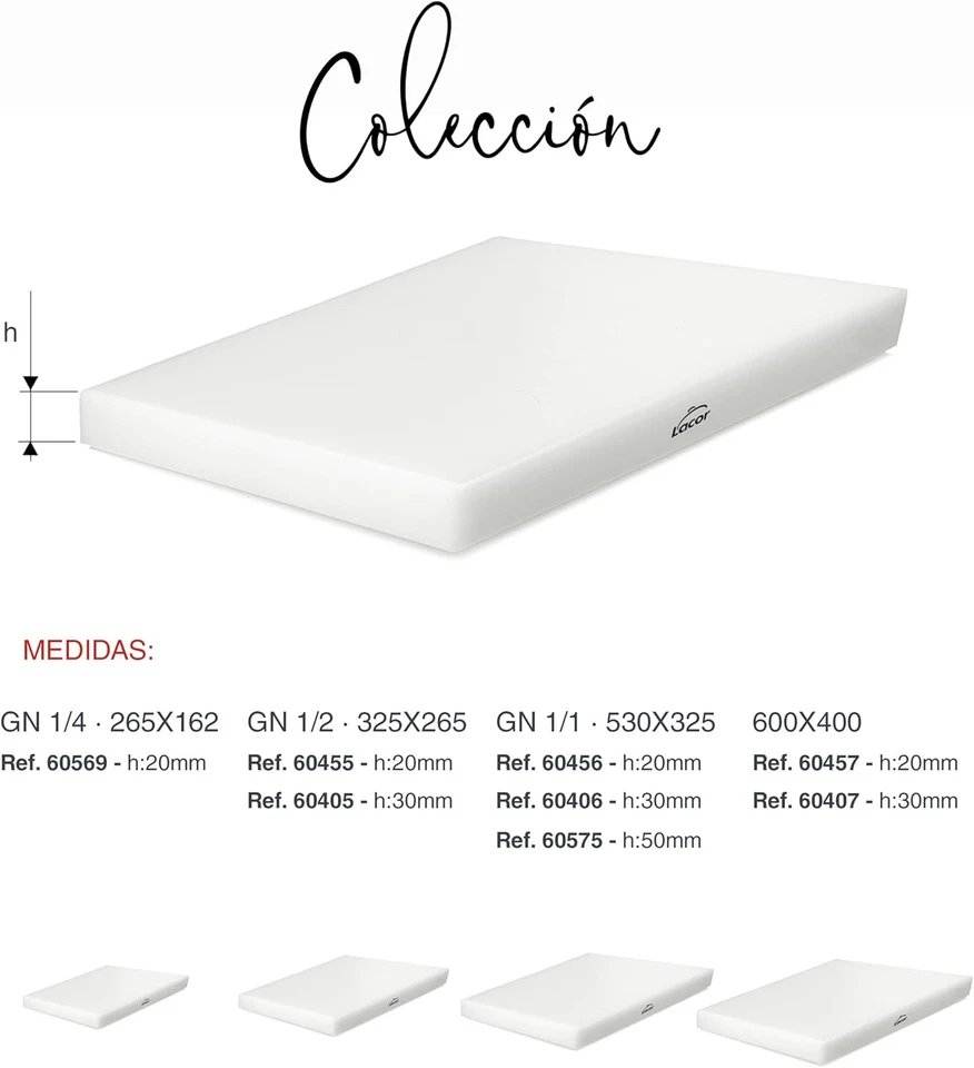 Tagliere in Polietilene, Acciaio Inossidabile, Bianco, 32.5L X 3W Cm - Immagine 4 di 4