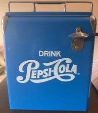 Vintage 50s Drink Pepsi Blue Cooler Ice Box