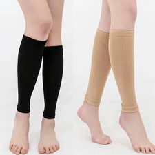 1Pair Sports Calf Support Sleeves Leg Footless Compression Socks For Splints