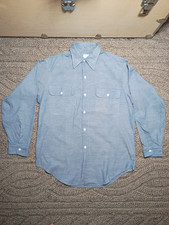 Vintage Big Mac Shirt Mens Medium Chambray JC Penny Blue Perm Press Workwear