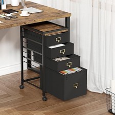 Mobile File Cabinet with 2/4 Drawers, Filing Storage Unit for A4 & Letter Sizes