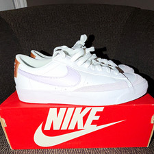 Nike Blazer Low GS White Purple Brown Leather...
