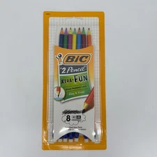 8 pack BIC Xtra-Fun #2 Pencils, HB Break-Resistant Lead, Assorted Colors