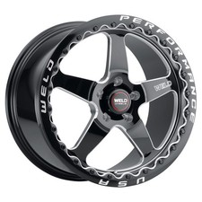 Weld S156b0084p38 Ventura 6 Drag 15x10 6x5.5 38 Gloss Blk Milled Polished Lip