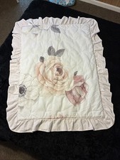 Lambs  Ivy Floral Garden Pink/White Watercolor Cotton Baby Sheet And Blanket