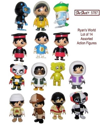 Ryan's World Lot of 14 Mini Figures Combo Panda Gus Chef Astronaut Ninja