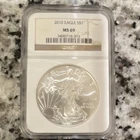 U.S. Mint 2010 American Eagle 1 oz .999 Silver MS 69 NGC Certified Coin