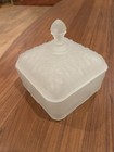 Vintage Indiana Glass Co Bee Box Frosted Clear — photo 2