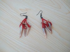 Red coral and mother-of-pearl Earrings
