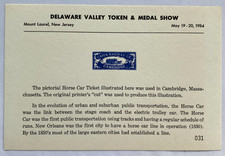 Vtg Delaware Valley Token & Medal Show Ticket...