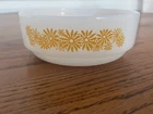 Vintage Glasbake Stackable Soup/Cereal Bowl Yellow Daisies Yellow 5"