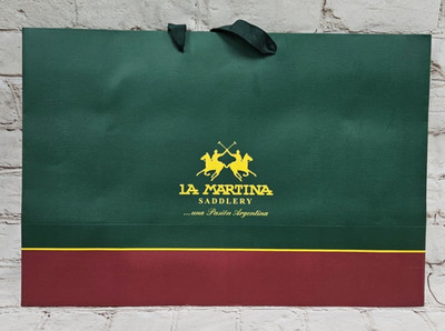 La Martina Saddlery Shopping Paper Gift Empty Bag - NEW