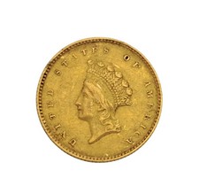 1855 O New Orleans Small Indian Head Princess One Dollar Gold US Coin
