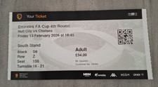 HULL CITY AFC v CHELSEA - ORIG FOOTBALL TICKET - FA CUP 4th ROUND  13th FEB 2026