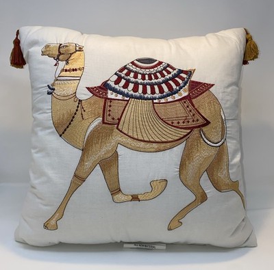 Hallmart Collectibles Beautiful Embroidery Camel Decorative Pillow 18 X 18 