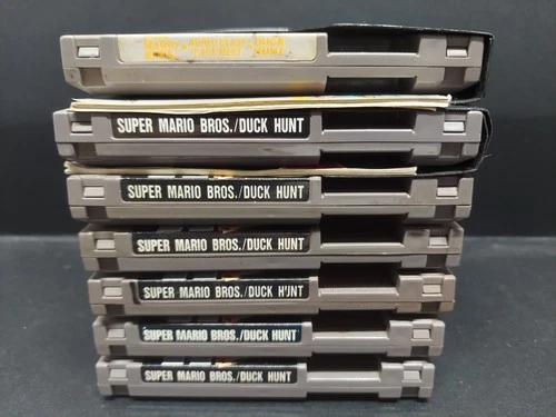 Vintage 1980s NES Nintendo SUPER MARIO BROS & DUCK HUNT Original Game LOT of 7