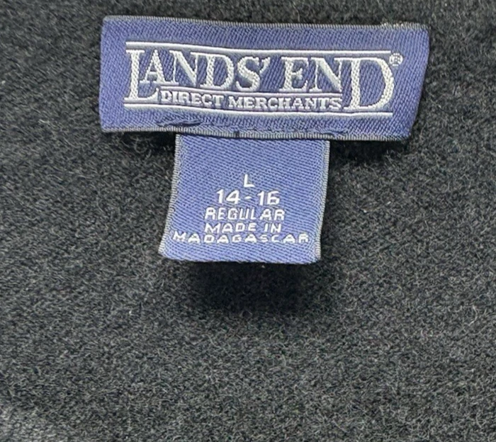 Lands' End Womens 100% Cashmere Short Sleeve Sweater Black Quiet Luxury  Large - Image 3 of 4