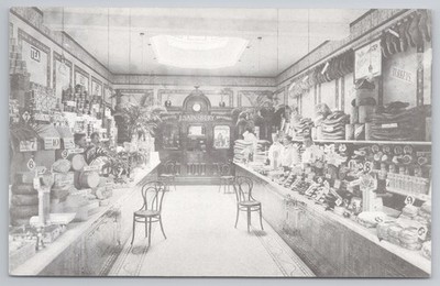 Guildford Sainsbury's Branch Eröffnungstag 1906 Innenraum REPRODUKTION Postkarte