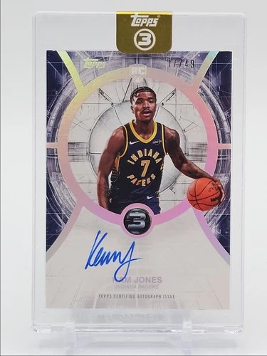 KAM JONES 2025-26 TOPPS 3 ROOKIE AUTOGRAPHS PACERS RC AUTO /49 Q3668