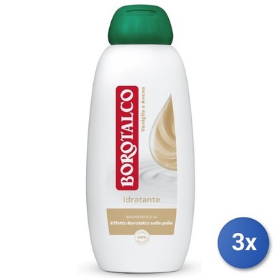 3X Borotalco Bad 450 ML. Vanille Und Hafer Feuchtigkeitsspendend