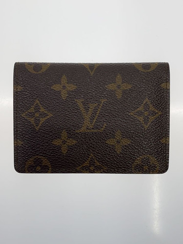 LOUIS VUITTON Porte 2 Cult Vertical Monogram Canvas Leather BRW Men's