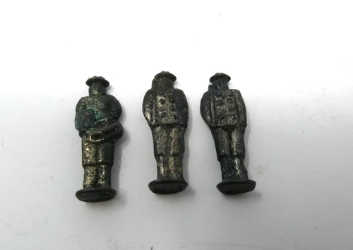 Vintage Cracker Jack Diecast Metal Pewter Soldier Military Infantry Toys WW1 Old