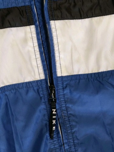 Vintage 90's Nike Blue Windbreaker Track Suit Jacket Black Pants Red Swoosh Lg - Picture 5 of 11
