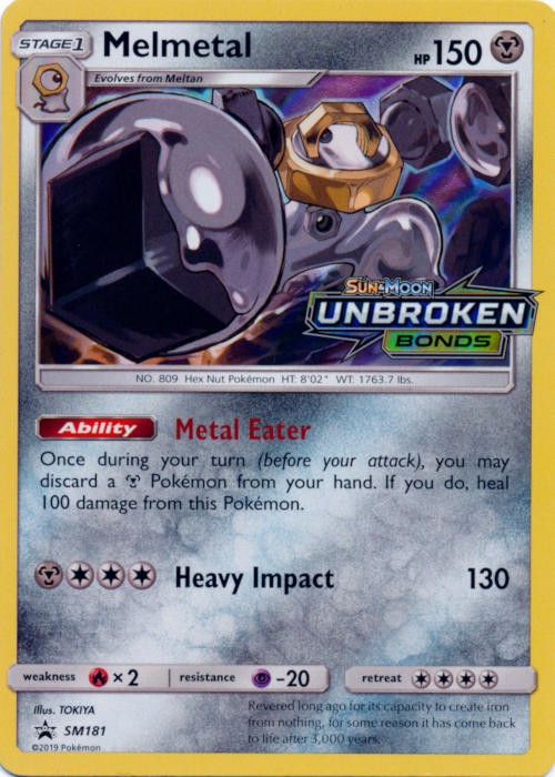 1x Melmetal - SM181 - Prerelease Promo - SM Black Star Promo Lightly Played Poke