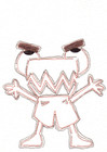 ACEO Ink Art Card - Teeth Creature with a Cape - Character 2.5x3.5