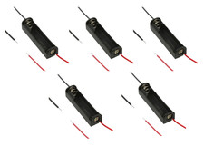 5-Pack 1 x AAA Cell Battery Holder Case Storage Box Enclosure with 6" Wires