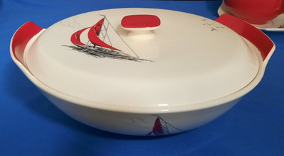 Vintage ''Regatta'' Palissy Servierschale mit Deckel (50er Jahre)