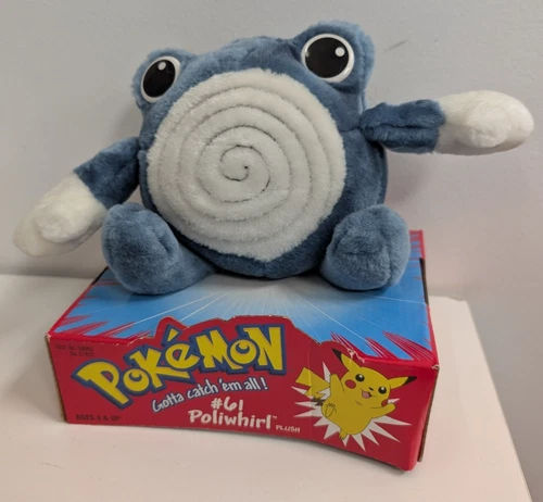 Pokemon #61 Poliwhirl Hasbro Vintage Plush Toy Doll 1999 Nintendo New With Box