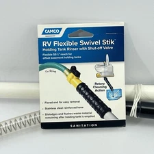 Camco RV Flexible Swivel Stik Holding Tank Rinser w Shut-Off Valve 55.5in New