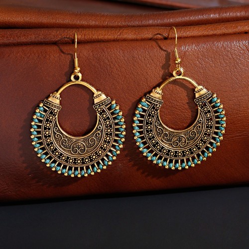 Mujeres Boho Patrón Retro Puño Ahuecado Elegante Gancho Pendientes Joyería Regalo - Imagen 93 de 140
