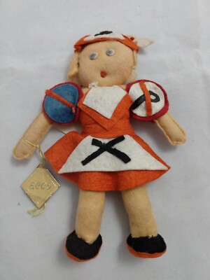 Vintage Felt Traffic Doll Ecco Kunstwerkstätten Margarete Schulte Germany 1940s