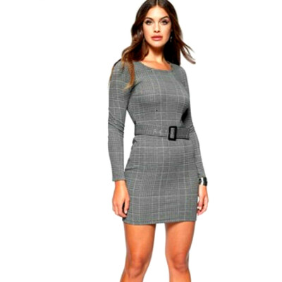 Melrose Damen Kleid  mit Gürtel Gr.34,36,38,40 grau kariert 59,99   NEU