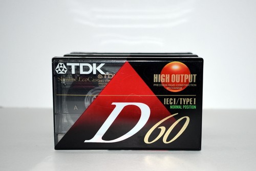 TDK Audio Cassette Tape High Output 60 Minutes D60 Three New in Pack - Picture 2 of 9