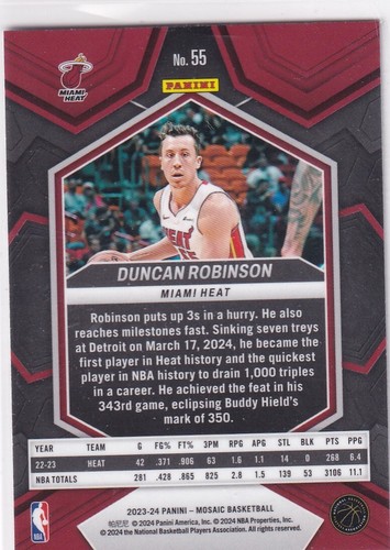 Panini 2023-24 Mosaic NBA Basketball No. 55 Duncan Robinson - Bild 2 von 2