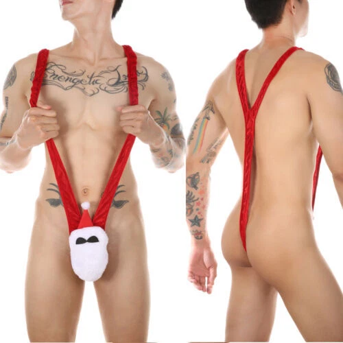 Herren Tanga Weihnachten Weihnachtsmann Hut Strümpfe Socken Unterwäsche Cosplay - Picture 4 of 17