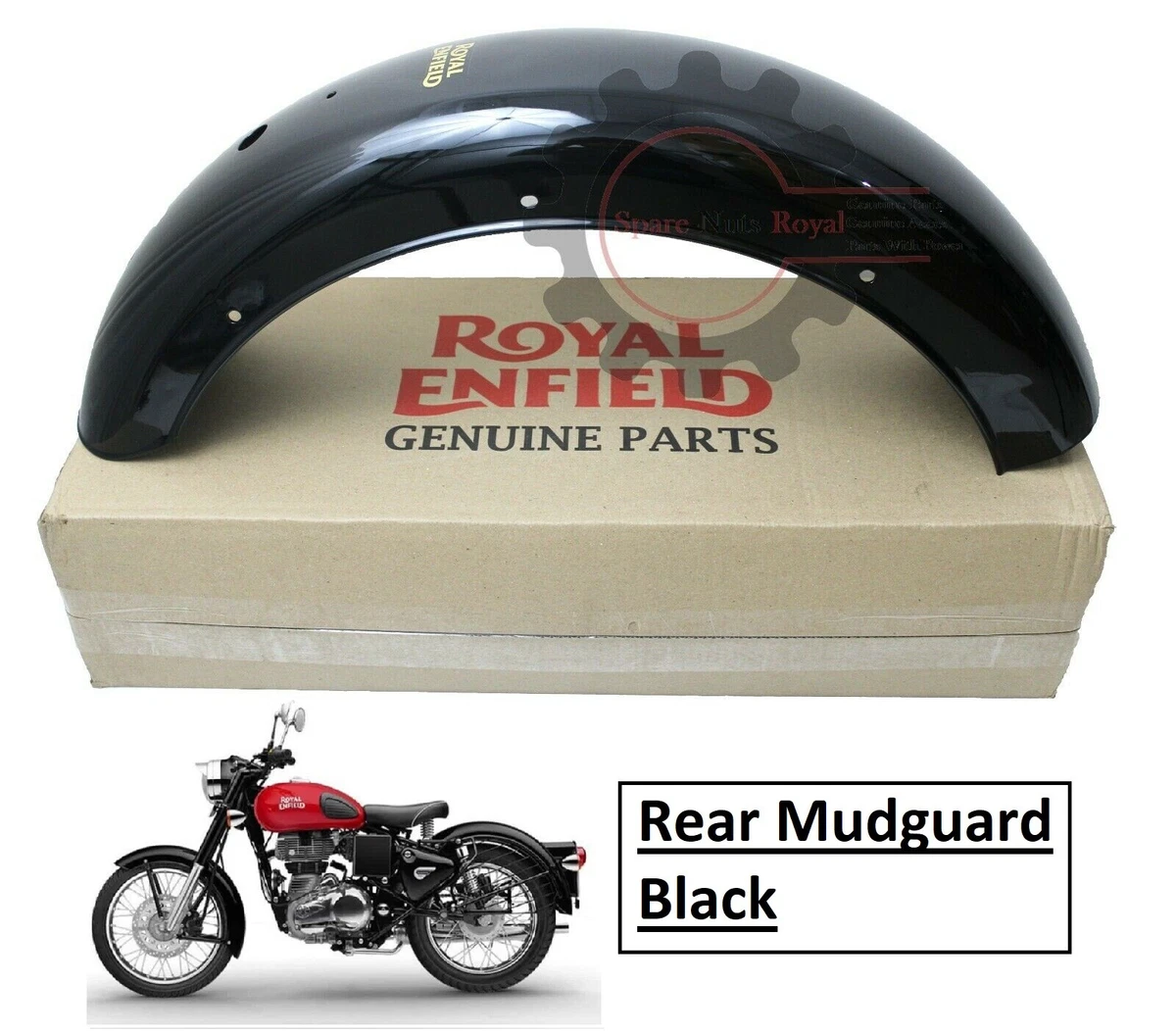 Royal Enfield Old Classic 350cc & 500cc Rear Mudguard Black