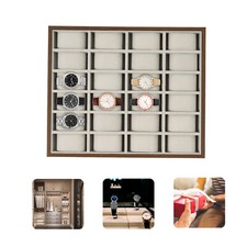 Wood 24 Slots Watch Display Box Storage Holder Organizer Case Display Holder Box