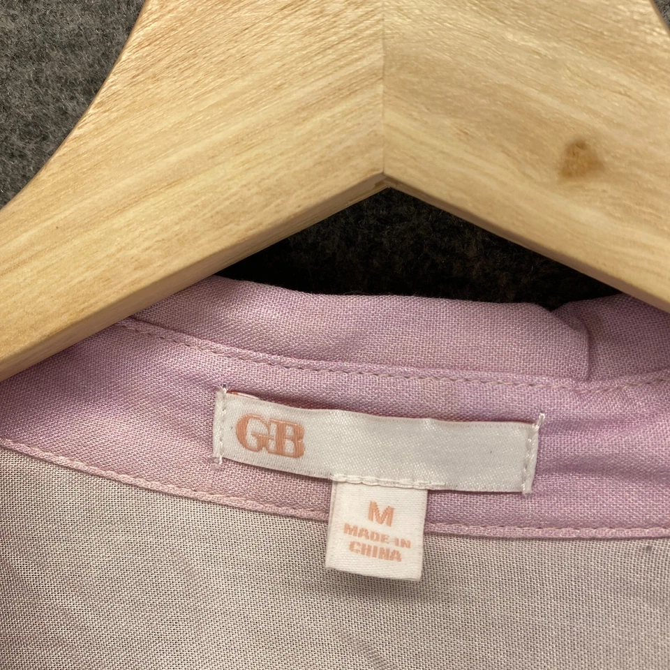 GB Wrap Dress Women M Medium Pink Ombre Short Belted Collared Short Sleeve Lined - Image 3 of 4