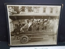 Old 8x10 Cabinet Photo TOUR BUS AUTOMOBILE Hotel Restaurant signs Washington DC