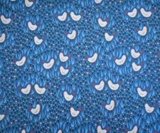 Childrens Fabric By Half-Yard White Chicks Pink Floral on Blue Premium Cotton