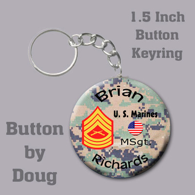 Marine Key Ring/Bag Tag Personalized with Name and Rank of Choice 1.5 ...