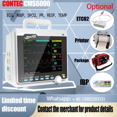 CMS6000 Patient Monitor Portable 6 Parameter ECG NIBP RESP SPO2 PR TEMP